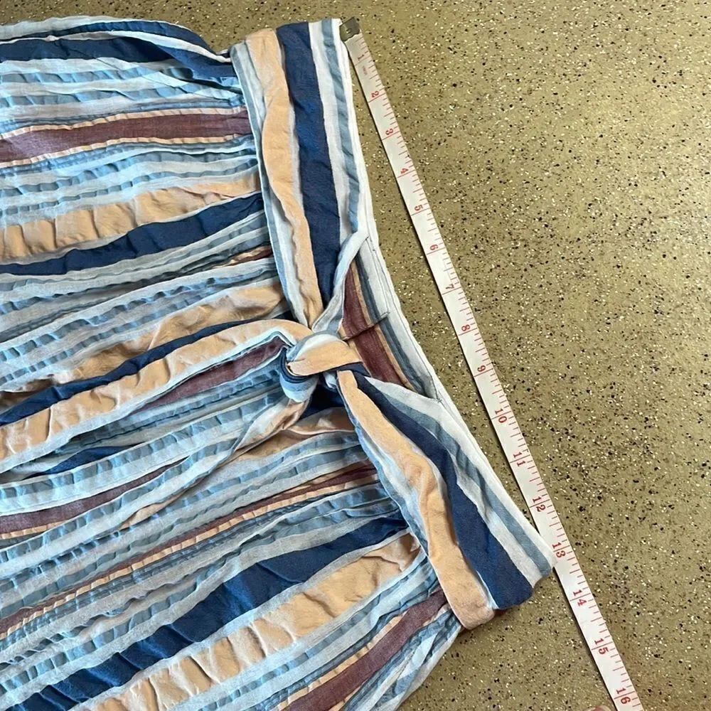 Ulla Johnson Martim Shorts in Sky Seersucker Stripe Tie sz 2 - Picture 12 of 14
